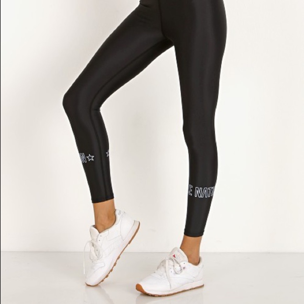 P.E Nation black white strike leggings Size M